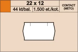 Cenové etikety 22x12 contact biele
